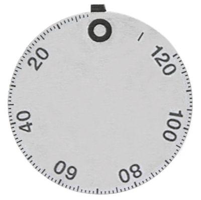 Knapsymbol Tid 120min + permanent stilling sølv UD ø 45mm