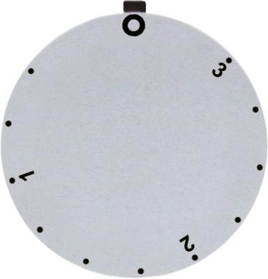Knapsymbol Energiregulering 1-3 Energiregulering°C sølv UD ø 45mm Drejeretning høj