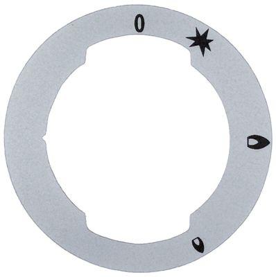 Knapsymbol Gashane med tændflamme  -°C ID ø 42mm grå UD ø 62mm