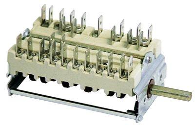 Kamkontakt 16A Skiftesekvens 0-1-2-3-4 Akse ø 6x4,6mm Tilslutning Fladstik