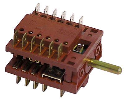 Kamkontakt 16A Akse ø 6x4,6mm Tilslutning Fladstik 4 skiftestillinger 12-polet Program