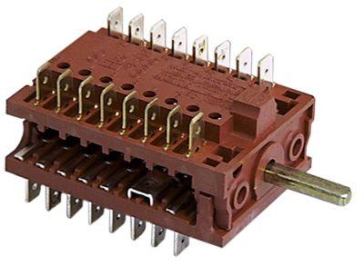 Kamkontakt Skiftesekvens 1-2-3 Akse ø 6x4,6mm Tilslutning Fladstik 3 skiftestillinger 16-polet