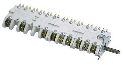 Kamkontakt Skiftesekvens 0-1 Akse ø 6x4,6mm Tilslutning Fladstik 2 skiftestillinger 9-polet
