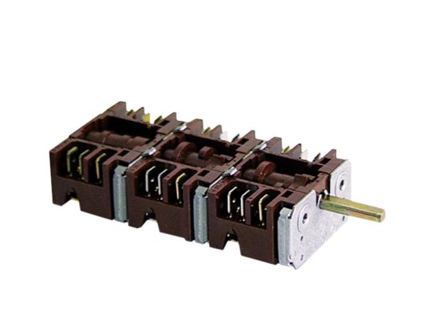 Kamkontakt Akse ø 6x4,6mm Tilslutning Fladstik 7 skiftestillinger