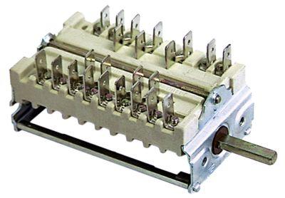 Kamkontakt Skiftesekvens 1-0-2-3-4 Akse ø 6x4,6mm Tilslutning Fladstik 6,3 mm 5 skiftestilli