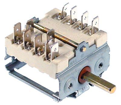 Kamkontakt Skiftesekvens 0-1 Akse ø 6x4,6mm Tilslutning Fladstik 6,3 mm 4-polet Ekstra kontakt