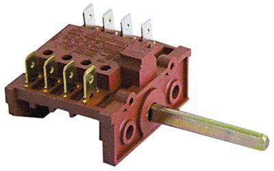 Kamkontakt Skiftesekvens 0-1 Akse ø 6x4,6mm Tilslutning Fladstik 6,3 mm 2 skiftestillinger