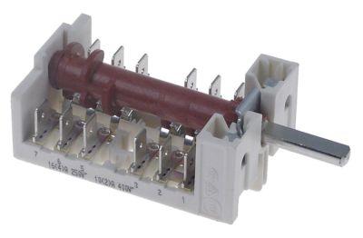 Kamkontakt Akse ø 6x4,6mm Akselængde 23mm 7 skiftestillinger 5-polet
