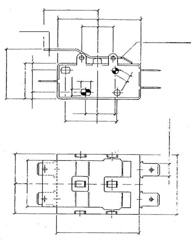 microswitch with lever 250V 2COconnection male faston