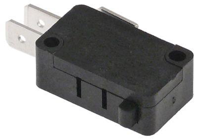 Mikrokontakt stiftbetjent 250V 16A 1CO Tilslutning Fladstik 6,3 mm sort L 28mm