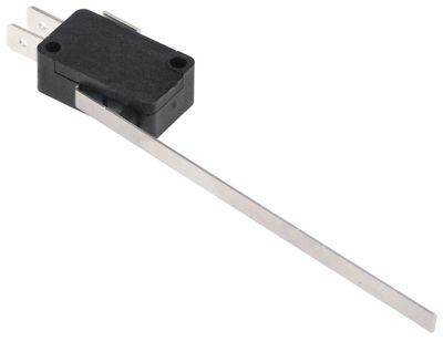 Mikrokontakt grebsbetjent 250V 16A 1CO Tilslutning Fladstik 6,3 mm L 98mm med arm BA 22mm