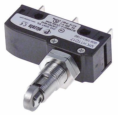 Mikrokontakt rullebetjent 5A 1CO Tilslutning Fladstik 6,3 mm Gevind M12x1