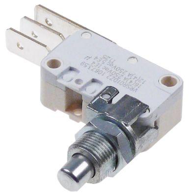 Mikrokontakt stiftbetjent 250V 16A 1CO Tilslutning Fladstik 6,3 mm Gevind M10x0,75