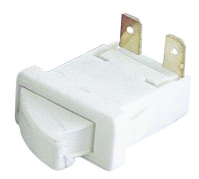 Mikrokontakt med tryktast 250V 25A 1NO Tilslutning Fladstik 6,3 mm L 26x12mm med tryktast