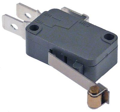Mikrokontakt rullegrebsbetjent 250V 16A 1CO L1 36mm Tilslutning Fladstik 6,3 mm L 27mm