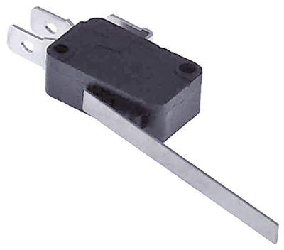 Mikrokontakt grebsbetjent 250V 16A 1CO Tilslutning Fladstik 6,3 mm med arm BA 22mm