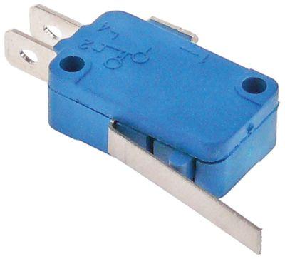 Mikrokontakt grebsbetjent 250V 16A 1CO L1 28mm Tilslutning Fladstik 6,3 mm L 35mm med arm BA 22mm