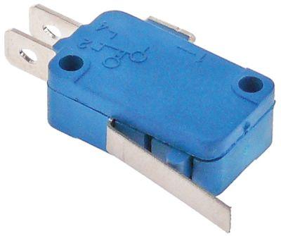 Mikrokontakt grebsbetjent 250V 16A 1CO L1 29mm Tilslutning Fladstik 6,3 mm L 29mm med arm BA 22mm