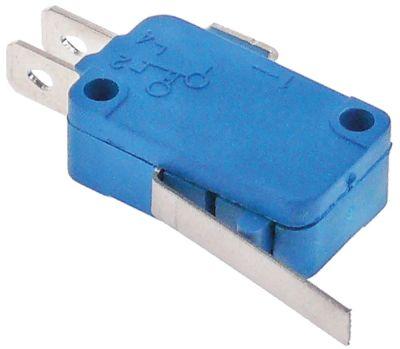 Mikrokontakt grebsbetjent 250V 16A 1CO L1 33mm Tilslutning Fladstik 6,3 mm L 29mm med arm BA 22mm
