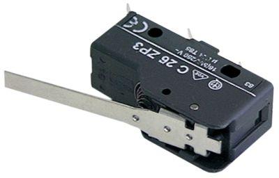 Mikrokontakt grebsbetjent 250V 16A 1CO med arm BA 25mm Betjeningskraft: 70g Type C23ZN