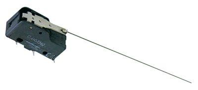Mikrokontakt grebsbetjent 250V 16A 1CO L1 150mm Tilslutning Fladstik 6,3 mm L 49mm med arm BA 25mm