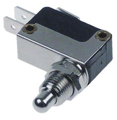 Mikrokontakt stiftbetjent 250V 10A 1CO Tilslutning Fladstik 6,3 mm Gevind M10x0,75 L 28mm