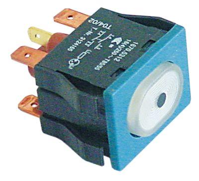Trykkontakt Indbygningsmål 30x22mm hvid 2NO/lampe 250V Tilslutning Fladstik 4,8mm/6,3mm Program I