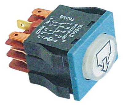 Trykkontakt Indbygningsmål 30x22mm hvid 2NO/2NC/lampe 250V