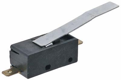 Mikrokontakt grebsbetjent 250V 15A 1NC Tilslutning Fladstik 6,3 mm med arm BA 15-25mm
