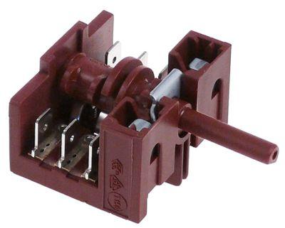 Kamkontakt 16A Skiftesekvens 1-0-2 Akse ø 6x4,6mm Akselængde 23mm Tilslutning Fladstik 6,3 m