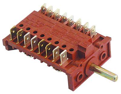 Kamkontakt Skiftesekvens 1-0-2-3 Akse ø 6x4,6mm Tilslutning Fladstik 4 skiftestillinger 8-polet