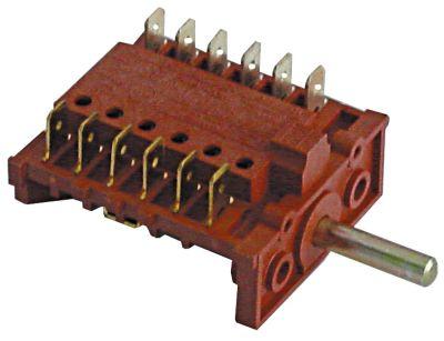Kamkontakt Akse ø 6x4,6mm Tilslutning Fladstik 4 skiftestillinger 6-polet