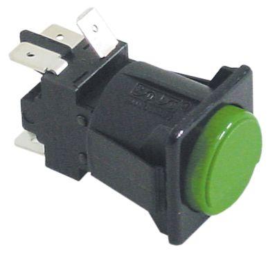 Trykkontakt Indbygningsmål 28,5x28,5mm grøn 2CO 250V Tilslutning Fladstik 6,3 mm  - 16A