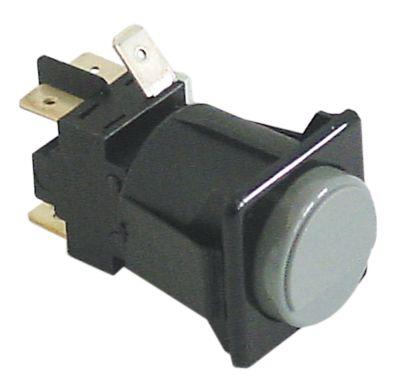 Trykkontakt Indbygningsmål 28,5x28,5mm grå 1CO/1NO 250V Tilslutning Fladstik 6,3 mm  - 16A
