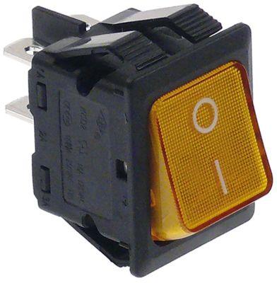 Vippekontakt Indbygningsmål 30x22mm orange 2NO 400V Tilslutning Fladstik 6,3 mm