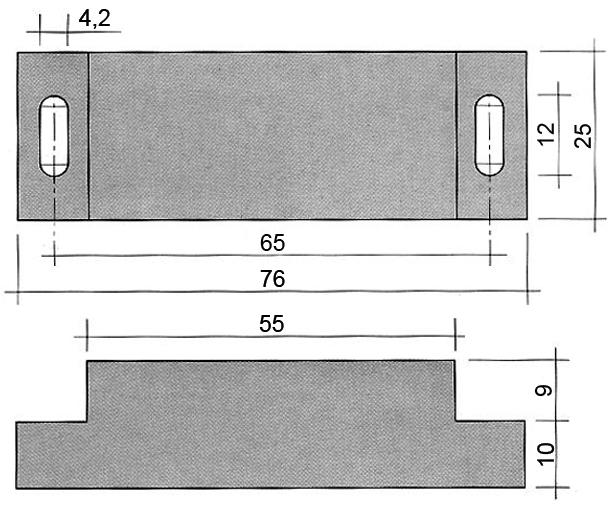 Magnet LA 65mm ø 425mm H 19mm L 76mm B 25mm M4