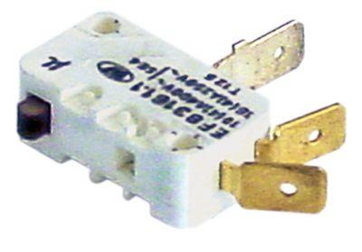 Mikrokontakt stiftbetjent 250V 4A 1CO Tilslutning Fladstik 6,3 mm hvid BA 22mm