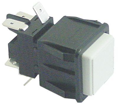 Trykkontakt Indbygningsmål 28,5x28,5mm hvid 2CO 250V Tilslutning Fladstik 6,3 mm  - 16A