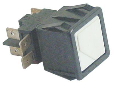 Trykkontakt Indbygningsmål 28,5x28,5mm hvid 2CO 250V Tilslutning Fladstik 6,3 mm  - 16A