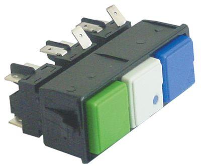 Kontaktkombination Indbygningsmål 28,5x77,5mm grøn/hvid/blå 2NO/2CO/2CO 250V