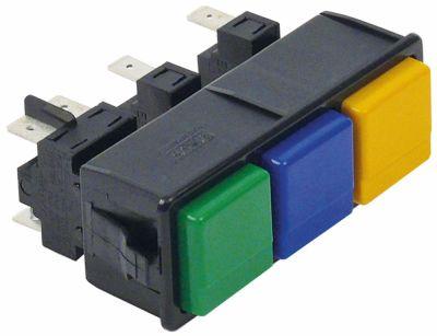 Kontaktkombination Indbygningsmål 28,5x77,5mm grøn/blå/gul 2NO/1NO/1NO 250V