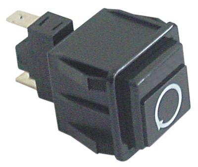 Tryktast Indbygningsmål 28,5x28,5mm sort 1NO 250V Tilslutning Fladstik 6,3 mm START 16A