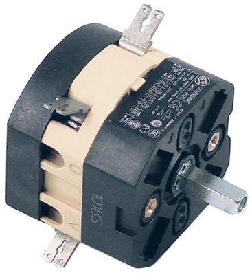 Drejeomskifter 20A Akse ø 5x5mm Akselængde 17mm Tilslutning Fladstik 6,3 mm 690V 0-1 Stillinger 2