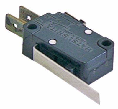 Mikrokontakt grebsbetjent 250V 16A 1CO Tilslutning Fladstik 6,3 mm med arm
