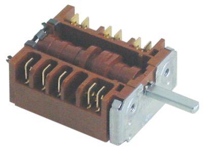 Kamkontakt Skiftesekvens 0-1-2-3 Akse ø 6x4,6mm Tilslutning Fladstik 4 skiftestillinger 3-polet