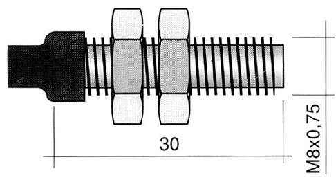 Magnetkontakt 250V 1A Gevind M8x0,75 Tilslutning Kabel Kabellængde 2000mm 1NO