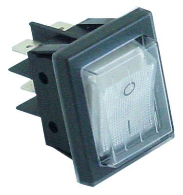 Vippekontakt Indbygningsmål 30x22mm hvid 2NO 250V Tilslutning Fladstik 6,3 mm Indbygningsmål 30