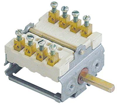 cam switch 2 operating positions 4NO sequence 0-116A shaft ø 6x4.6mm shaft L 23mm connection screw