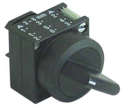 rotary selector mounting measurements ø22mm black latching sequence 0-1