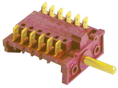 Kamkontakt Akse ø 6x4,6mm Tilslutning Fladstik 4 skiftestillinger 6-polet